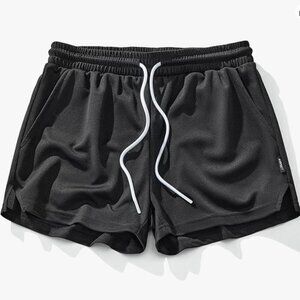 AIMPACT Men’s Mesh Running Shorts – 3” Quick Workout Shorts (Black, Medium)